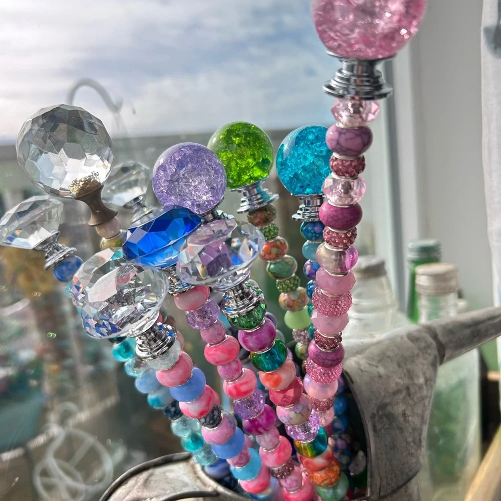 Colorful  Art Sticks/Fairy wands for house plants/plant stakes/garden art - Picture 2 of 7